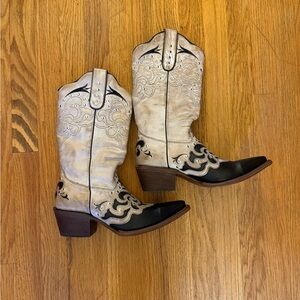 J.B. Dillon Cowboy Boots with Embroidered Design